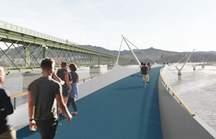 Projeto da nova ponte pedonal sobre o rio Lima, em Viana do Castelo.